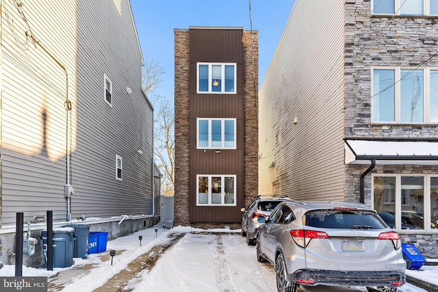 view of snow covered exterior