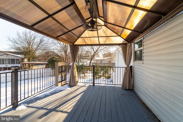 deck featuring a gazebo