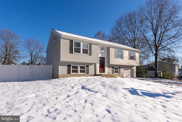 split foyer home with a garage