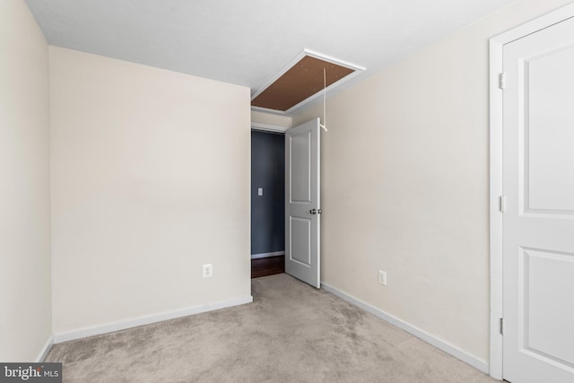 unfurnished bedroom with light carpet