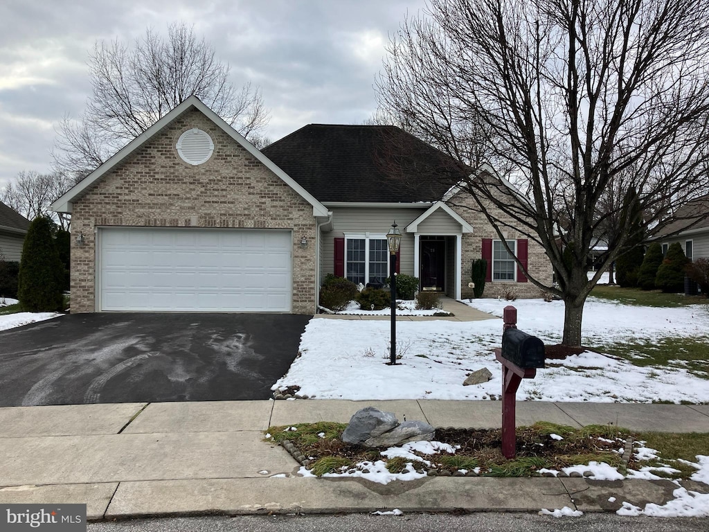 view of front facade with a garage