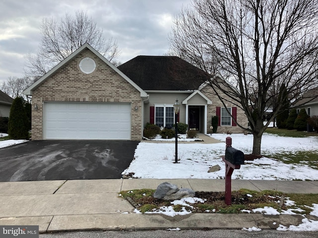 view of front facade with a garage