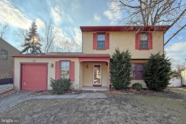 front facade with a garage