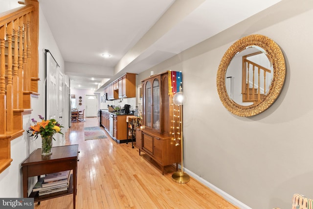 hallway featuring light hardwood / wood-style floors