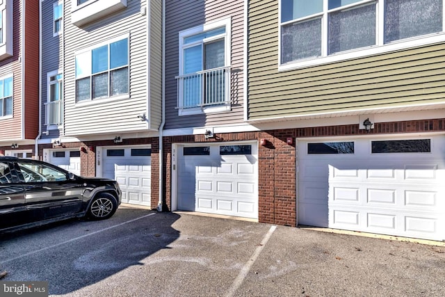 exterior space featuring a garage