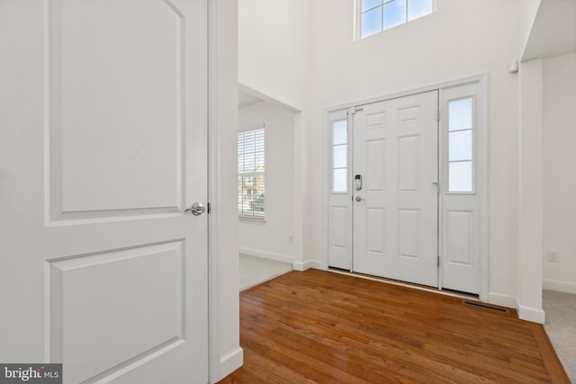 entrance foyer with wood-type flooring