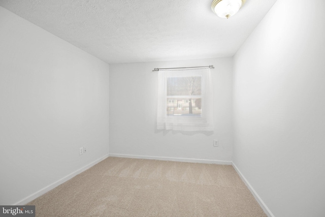 spare room featuring a textured ceiling and carpet flooring