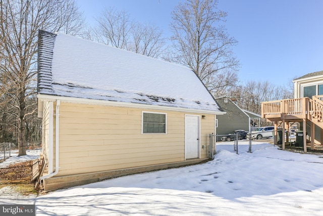 view of snow covered structure