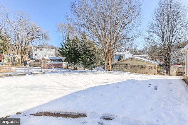 view of snowy yard