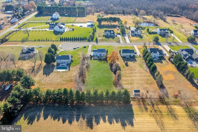 bird's eye view featuring a rural view