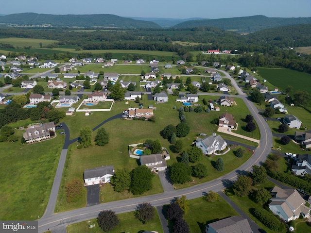 bird's eye view featuring a mountain view