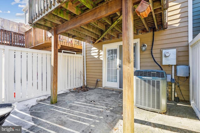 view of patio / terrace featuring central AC