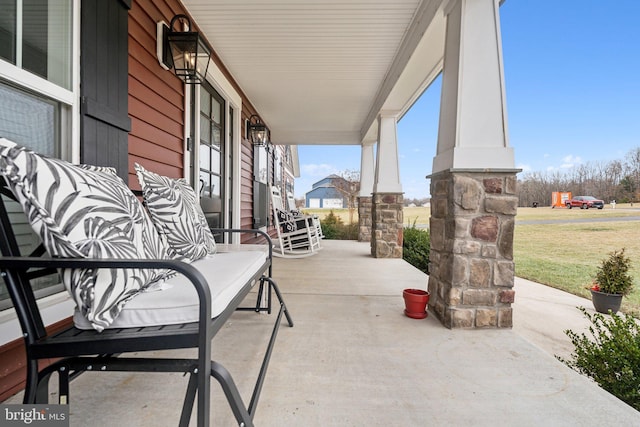 view of patio / terrace featuring covered porch