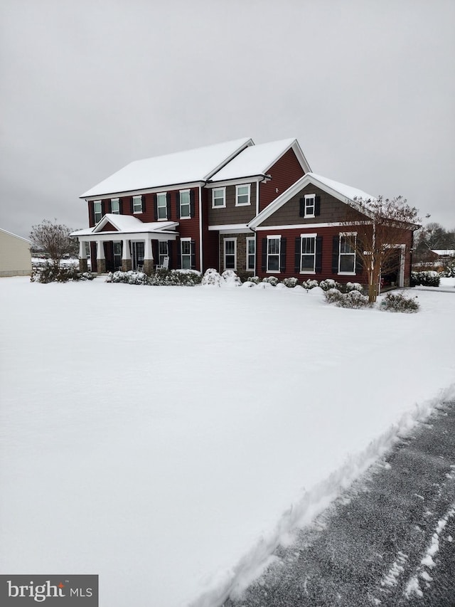 view of front of home featuring covered porch