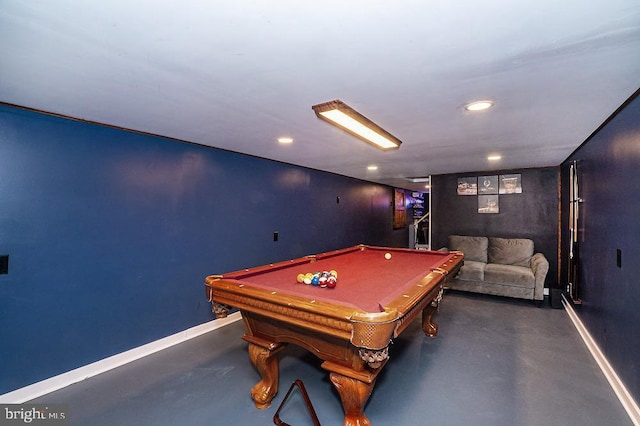 playroom with billiards