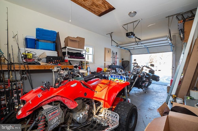 garage featuring a garage door opener