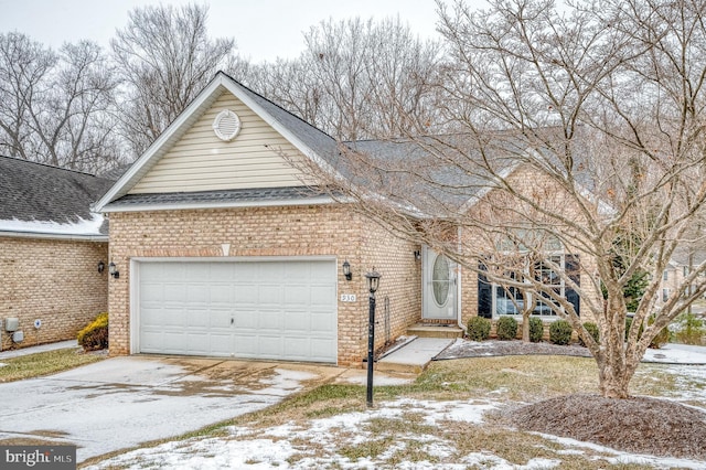 view of front of home with a garage