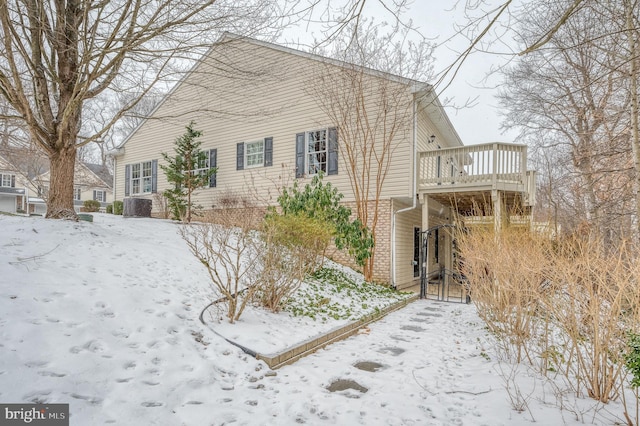 view of snow covered exterior