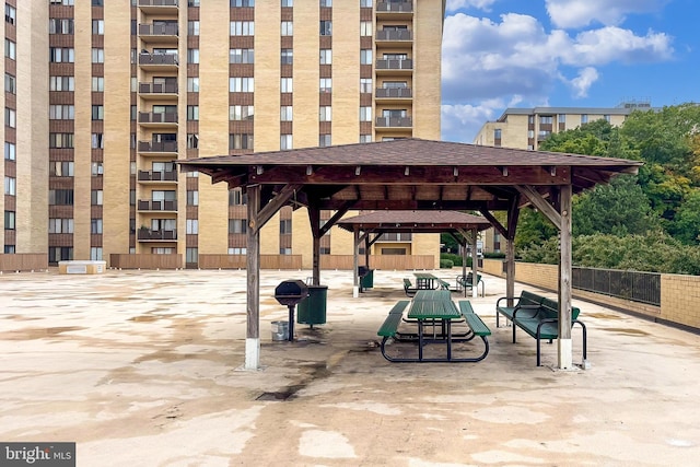 view of community with a gazebo