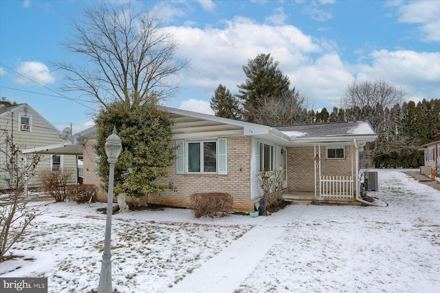 view of front of home with central AC unit