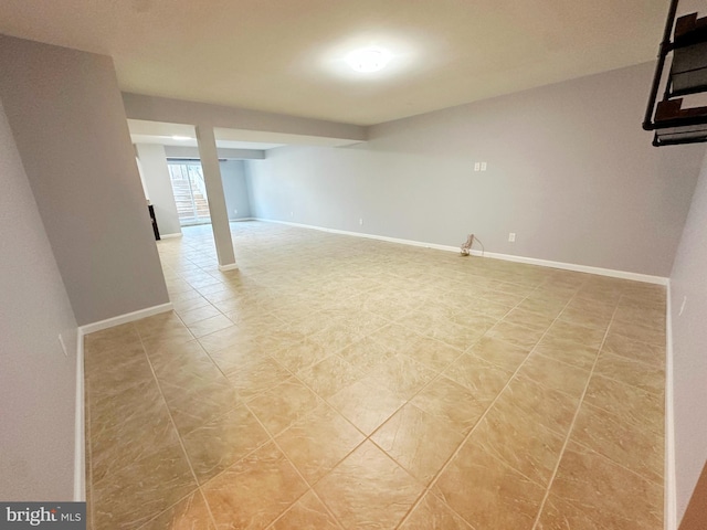 basement with baseboards