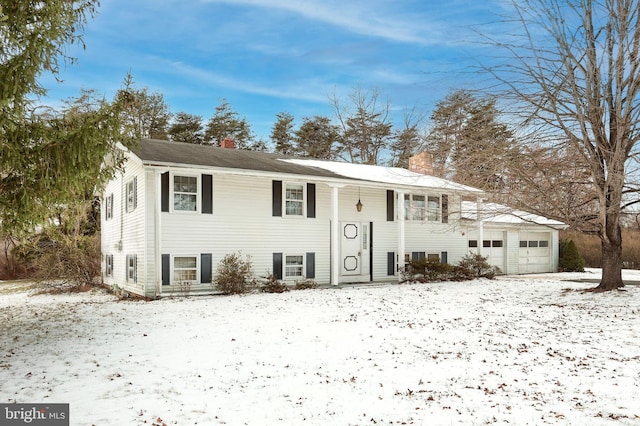 raised ranch with a garage