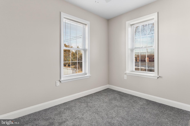 view of carpeted spare room