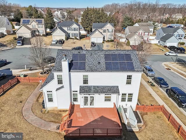 aerial view featuring a residential view