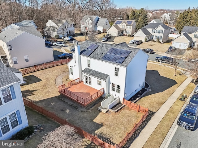 aerial view with a residential view