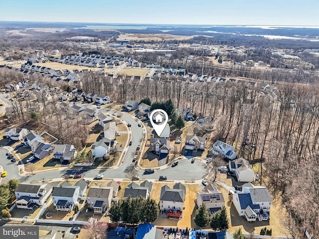 drone / aerial view with a residential view