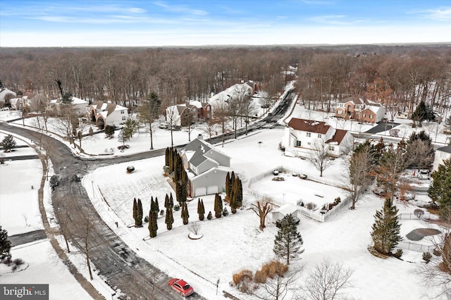 view of snowy aerial view