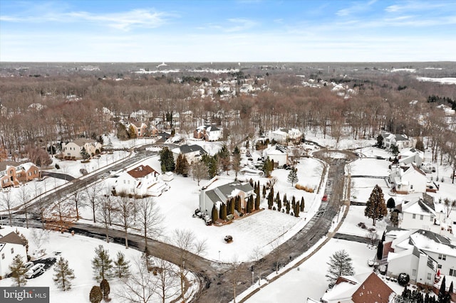 view of snowy aerial view