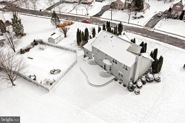 view of snowy aerial view