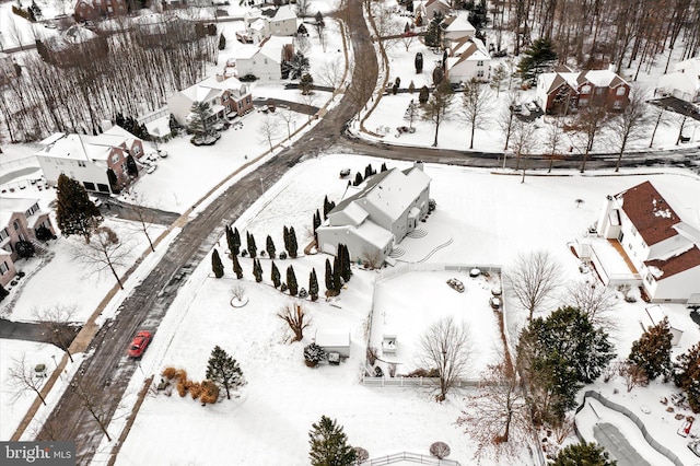 view of snowy aerial view