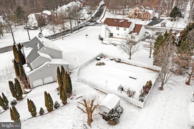 view of snowy aerial view