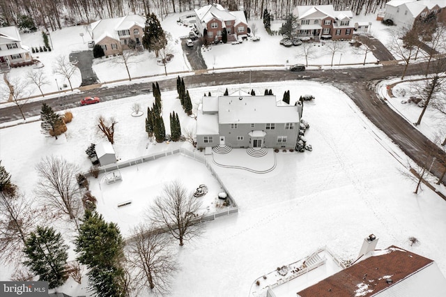 view of snowy aerial view