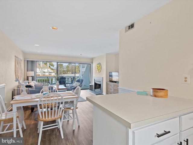 dining area featuring light hardwood / wood-style flooring