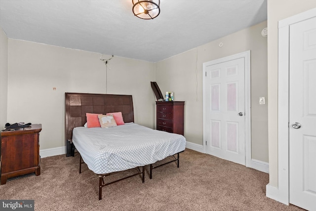 bedroom with carpet floors