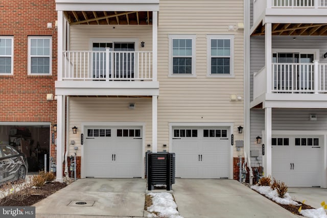 exterior space featuring a garage