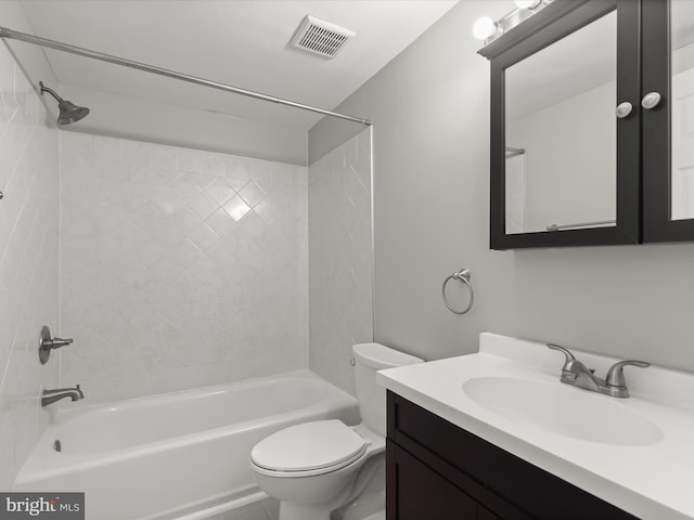 159 N Ellwood Ave, Baltimore, MD 21224 - bathroom featuring visible vents, bathing tub / shower combination, toilet, and vanity