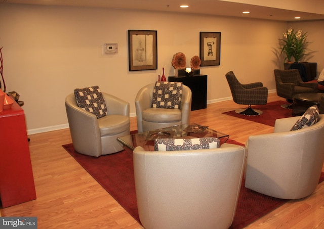 living room featuring hardwood / wood-style flooring