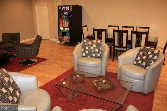 living room with wood-type flooring