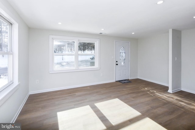 foyer with hardwood / wood-style floors