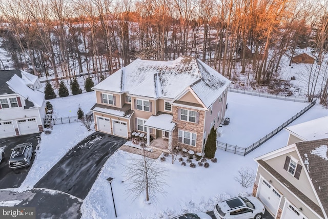 view of snowy aerial view