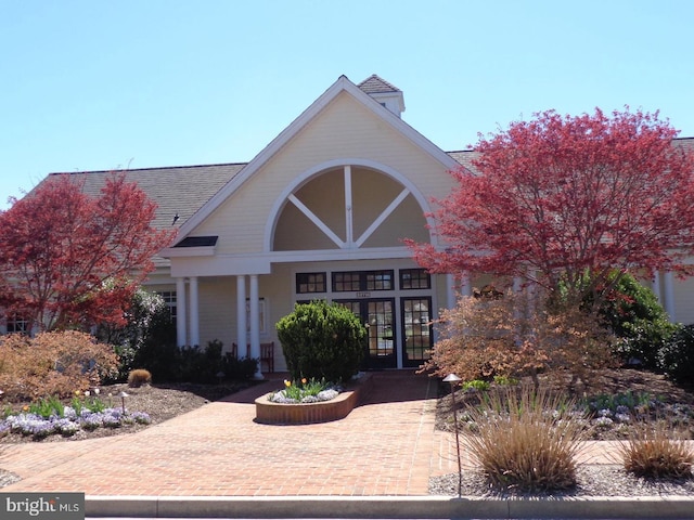 view of front of home featuring french doors