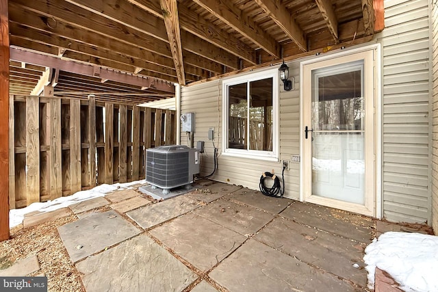 view of patio with central air condition unit