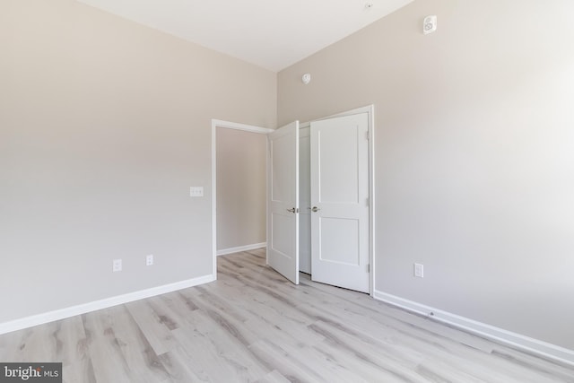 unfurnished bedroom with light hardwood / wood-style flooring