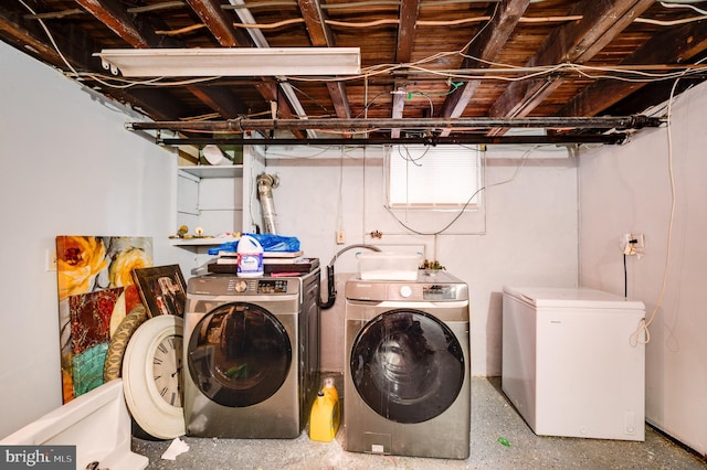 laundry area featuring washer and dryer