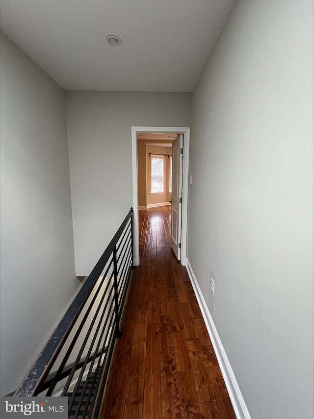 hall featuring dark hardwood / wood-style floors