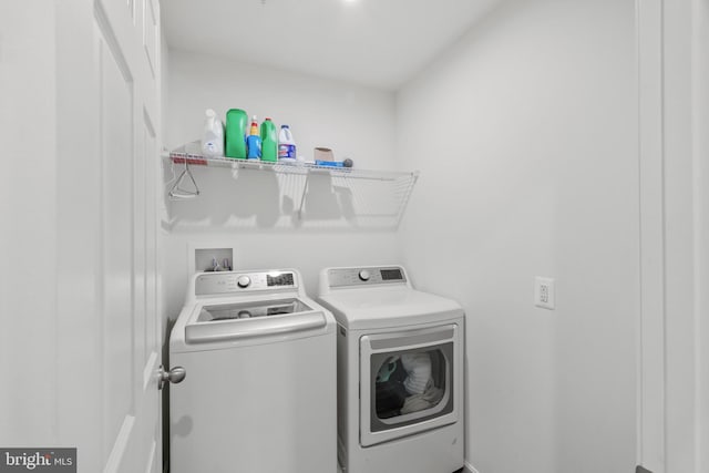 laundry room with separate washer and dryer